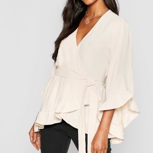 Brand new Cream Boohoo wrap Blouse